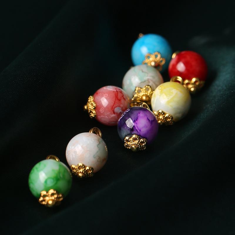 10 шт. традиционных китайских пуговиц 10 мм, цветные стеклянные пуговицы с ножкой, аксессуары для женской одежды