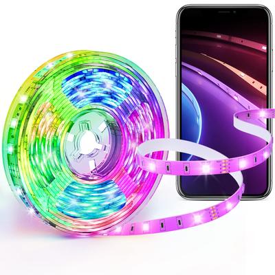 Сертифицировано для работы с Alexa Светодиодная лента SwitchBot RGB 16 миллионов цветов 5 м Совместима с Google и идеально подходит для и украшений для вечеринок -