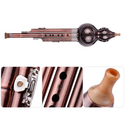 3-тональная флейта C-Key Hulusi Gourd Cucurbit, алюминий с медными трубками, традиционная китайская традиция