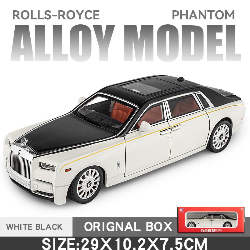 1:18 Rolls Royce Phantom Alloy Luxy Car Model Diecasts Metal Vehicles Collect Simulated Decorations Sound & Light Gifts For Kids