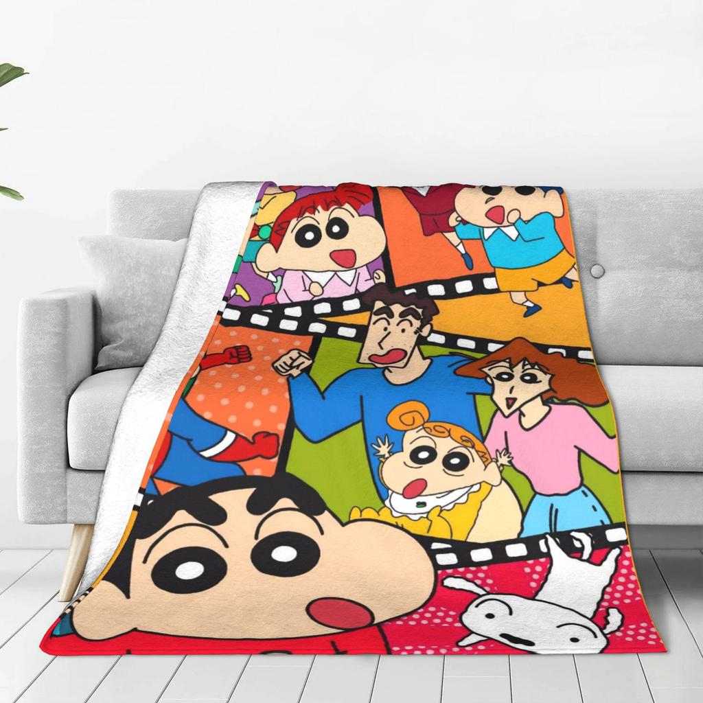 Плед Крейн Шин-чана и друзей Качественный Теплый Плед Зима Детский Диван Кресло Диван Кровать Эстетичное Покрывало