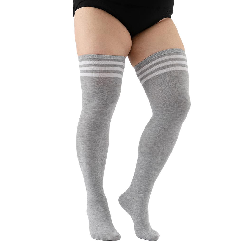 Striped Women Stockings Over Knee Long Socks Fashion Women Keep Warm Long Socks Black White Striped Hosiery