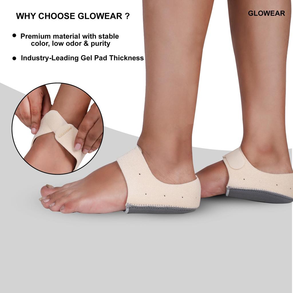GLOWEAR Силиконовый Гелевый Подпяточник с Дышащими Отверстиями для Облегчения Боли в Пятке, Подошвенного Фасциита, Поддержки Свода Стопы при Плоскостопии | Амортизирующая Подушка A