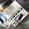 Glass Dip Signature Fountain Pen Faux Crystal Feather Design Writing Decor Set