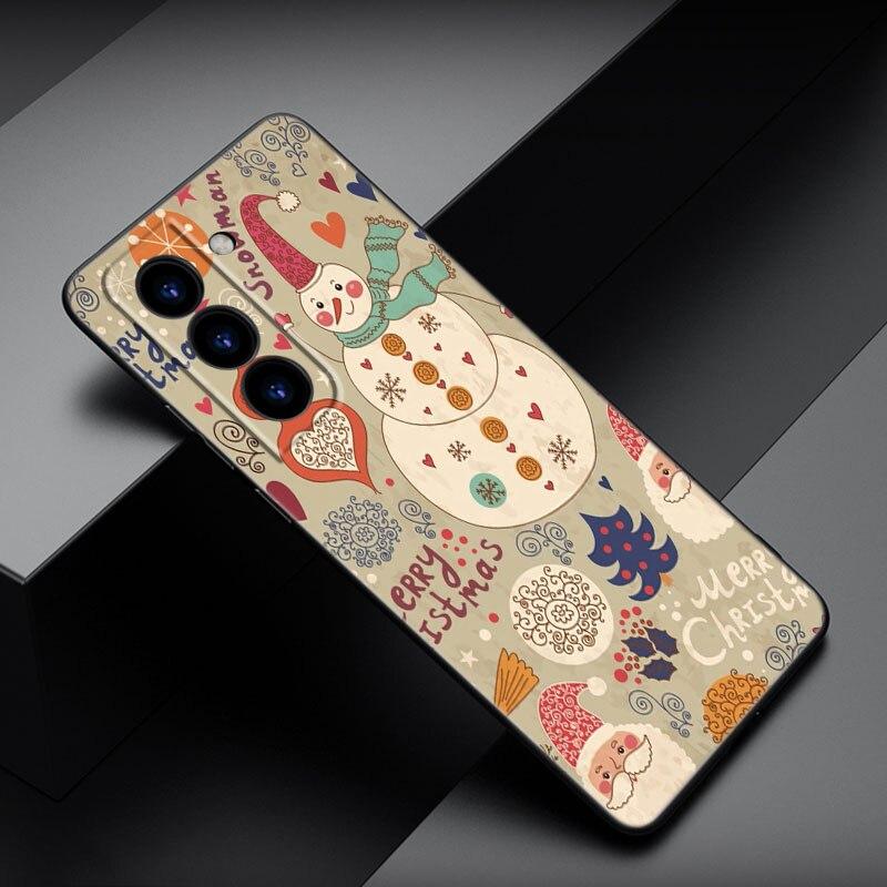 Чехол для телефона Merry Christmas для Samsung Galaxy S22 Pro S21 S20 FE Ultra S10 Lite S10 S10E S9 S8 Plus, мягкий черный чехол из ТПУ
