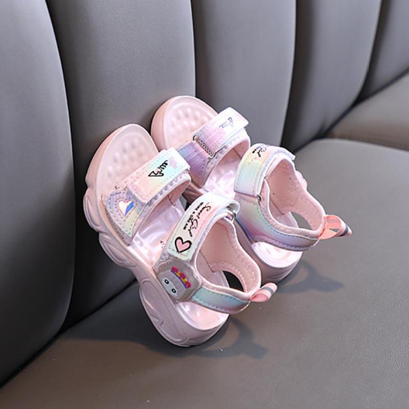 Kids Girls Sandals Soft Princess Sandals Lightweight Shining Print Baby Shoes Comfortable Summer Kids Sandals