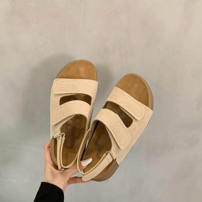 Новые сандалии на толстой подошве на липучках, универсальная повседневная спортивная пляжная обувь