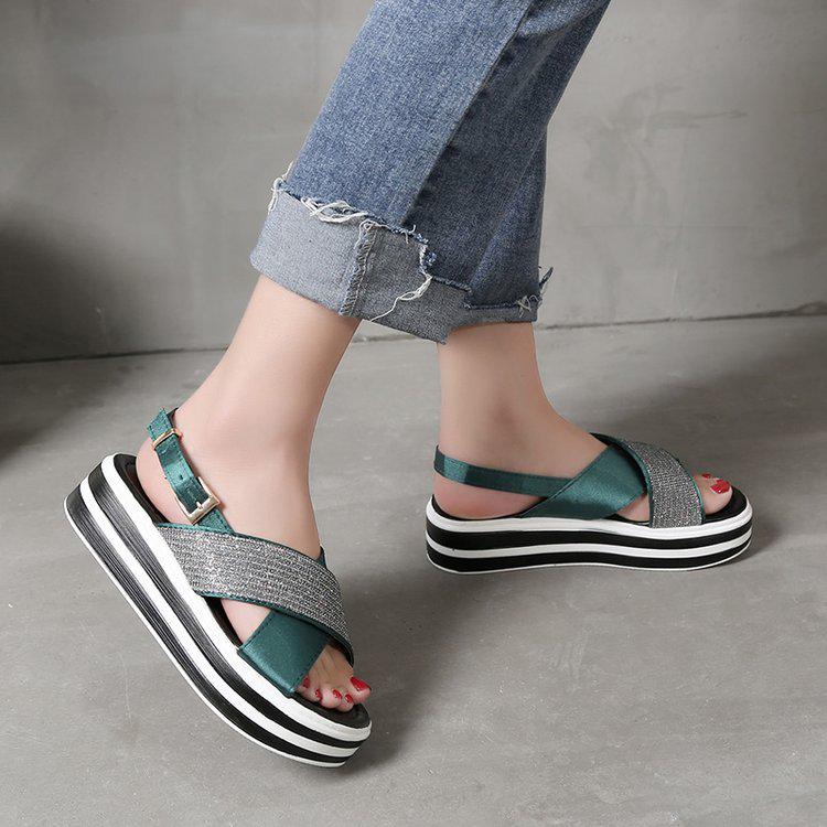 Fashion Women's Platform Sandals Lightweight Soft Sole Ladies Summer Shoes Buckle Basic Women Sandals New Female Flat Sandals