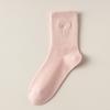 Bowknot Socks, Women's Mid-calf Socks, Solid Color Cotton Socks for Autumn and Winter, Ballet-style Sweat-absorbing and Odor-proof Women's Socks