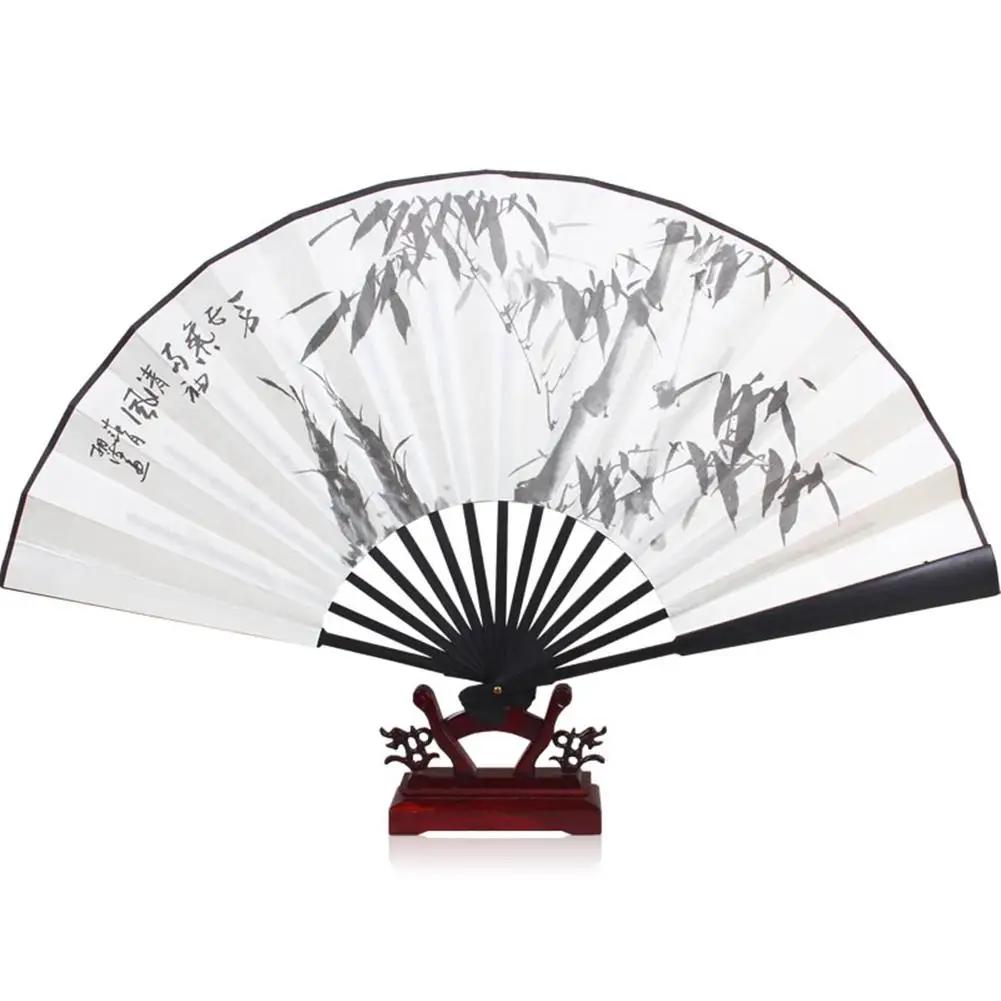 New 10/13 Inch Folding Fan Hand Silk Cloth DIY Chinese Folding Fan Wooden Bamboo Antiquity Folding Fan DIY Calligraphy Painting
