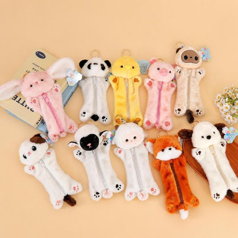Soft Plush Plush Pencil Case Cartoon Cosmetic Bag Multi Function Storage Bag Office Stationery