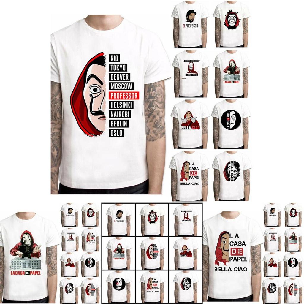 La Casa De Papel T Shirt Money Heist Tv Series Homme Tops House Of Summer Paper