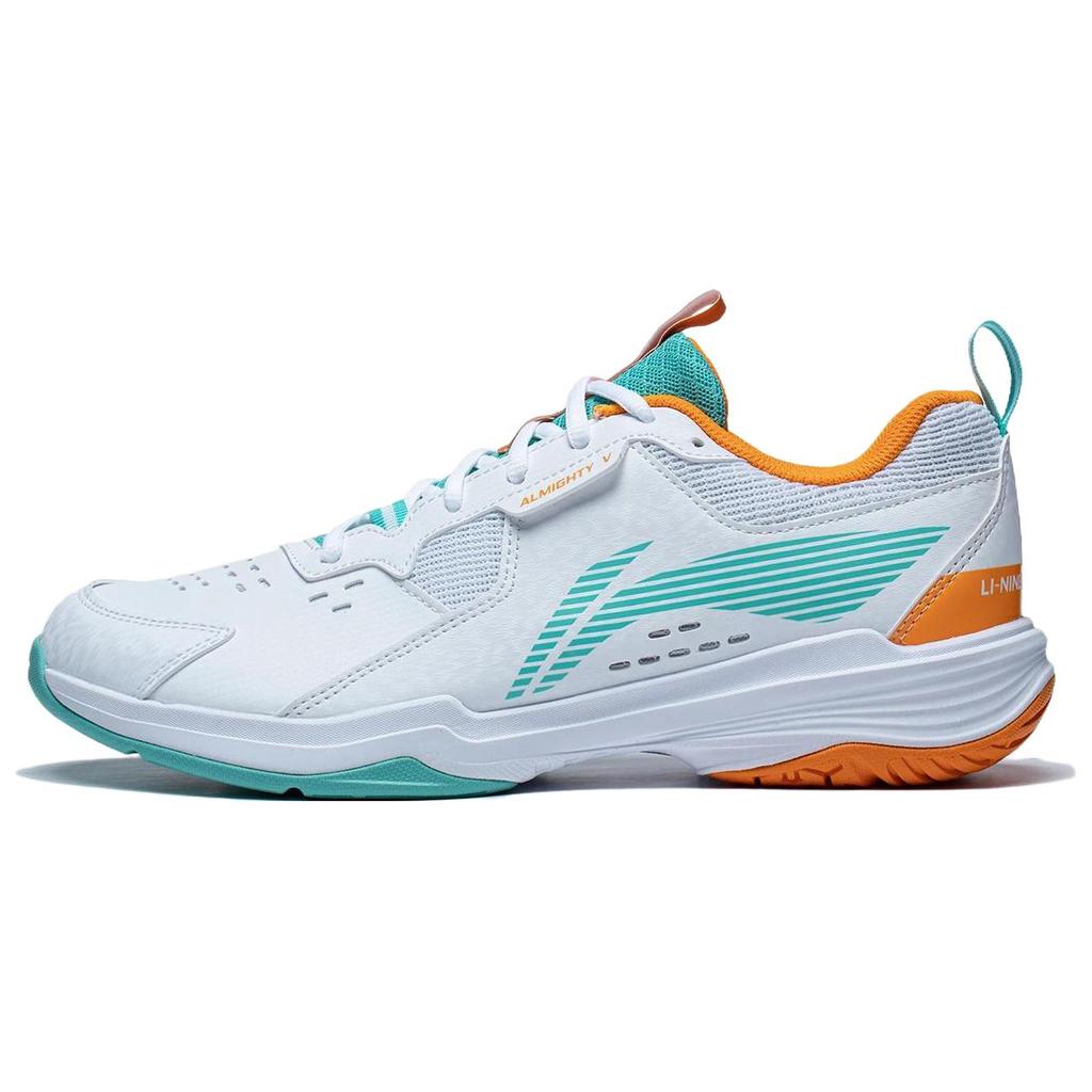 Кроссовки для бадминтона Li Ning Ace Унисекс Низкие Белый/Зеленый/Оранжевый AYTT001-2