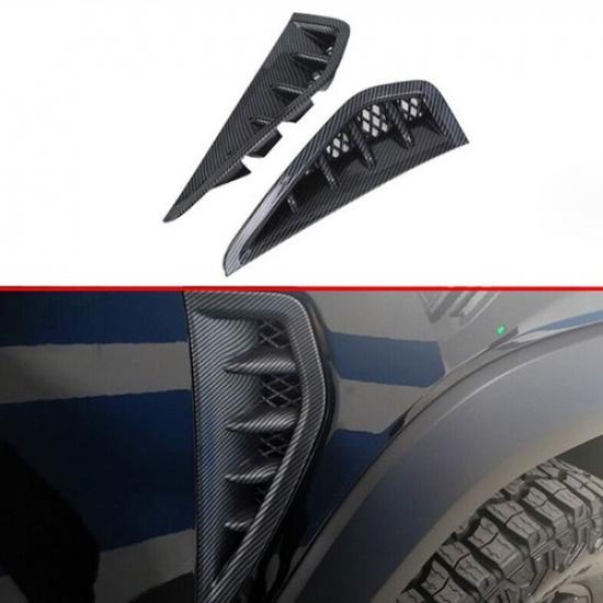 For Dodge Ram TRX Matte Carbon Fiber Side Fender Vent Intak Cover Trim