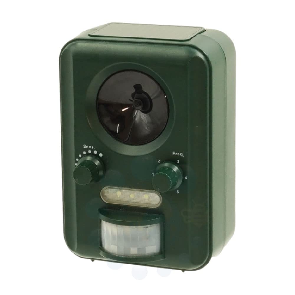 Intelim Japan Ultrasonic Waves and Flashlights Keep Wild Animals At Compatible with Solar Charging [Animal Barrier®] (cats, Dogs, Mice, Foxes, Birds,