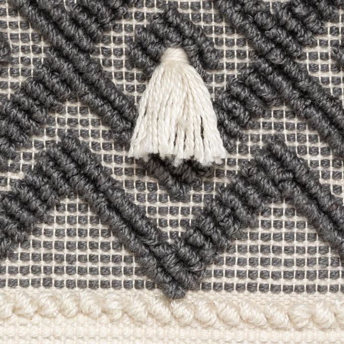 Coussin de sol recyclé "Row" 48 x 48 x 14 cm Atmosphéra - Gris