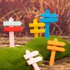 Moss Micro Landscape Ornaments Multi-colored Wooden Guide Signs Succulent Pot Garden Wooden Fence Process Accessories