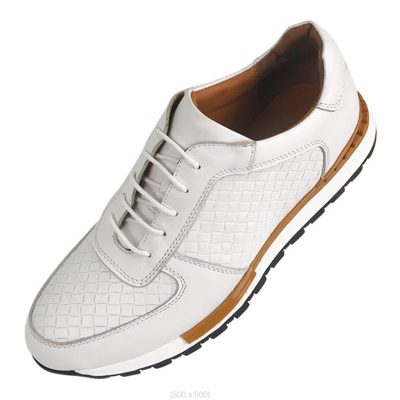 Мода 2025 Весна Осень 5 Цветов Натуральная Кожа Мужские Роскошные Кроссовки Клетчатый Плетеный Узор На шнуровке Мужские Повседневные Белые Оксфорды b15