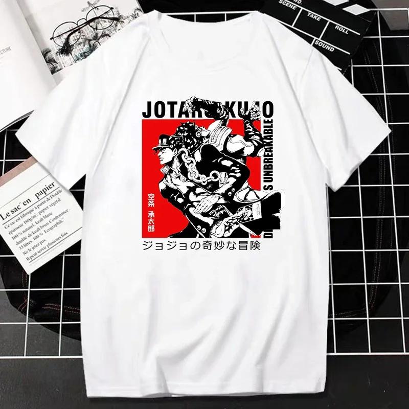 Горячая футболка Jojo Bizarre Adventure Anime для мужчин с крутым принтом Harajuku Japan Manga Streetwear унисекс футболка Camisetas Fshion Tee Top
