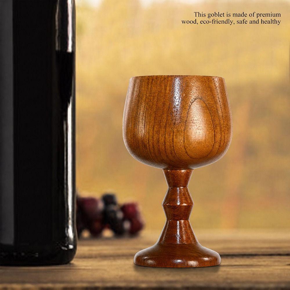 Solid Wood Wooden Wine Goblet Hand-made Jujube Wood Wooden Drinking Cup Wooden Mug Drinking Wine