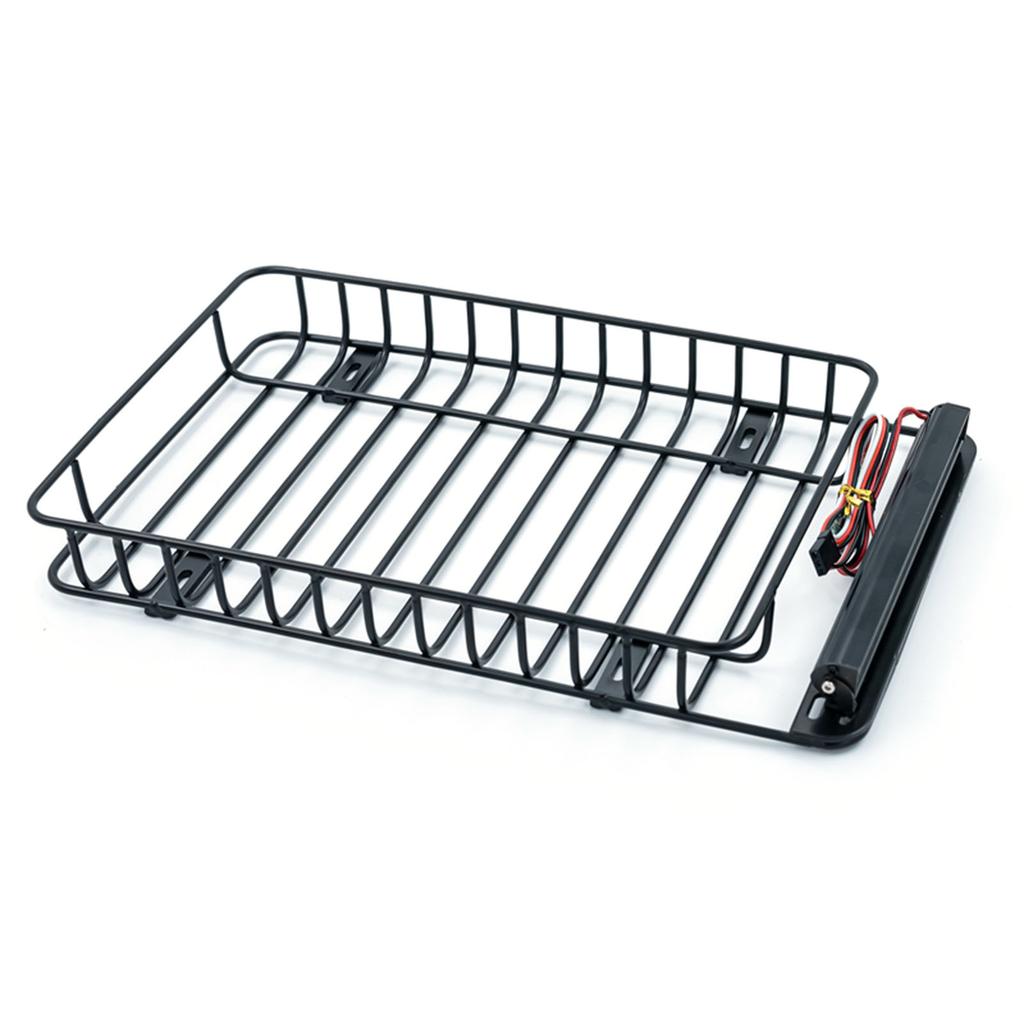 Roof Rack Luggage Carrier with LED Lights RC Car Metal Parts Compatible with 1/10 SCX10 90046 TRX4 RC Car