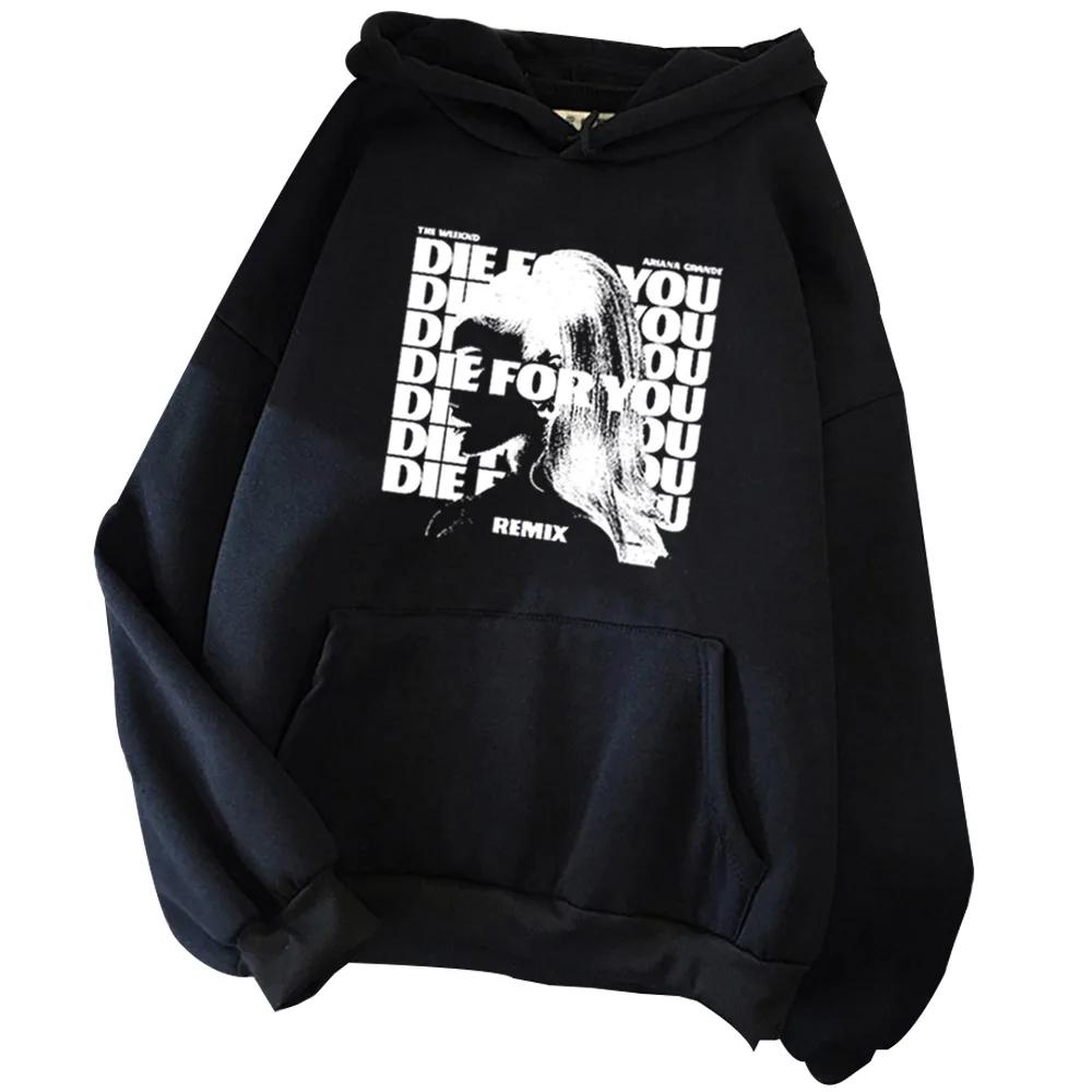 Ariana Grande pattern print autumn and winter hoodie Harajuku tops adult parent-child outdoor leisure warm sweatshirt
