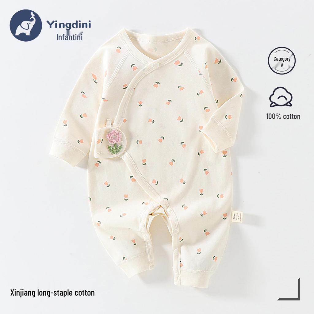 Комплект пижамы унисекс из чистого хлопка для новорожденных с бабочкой