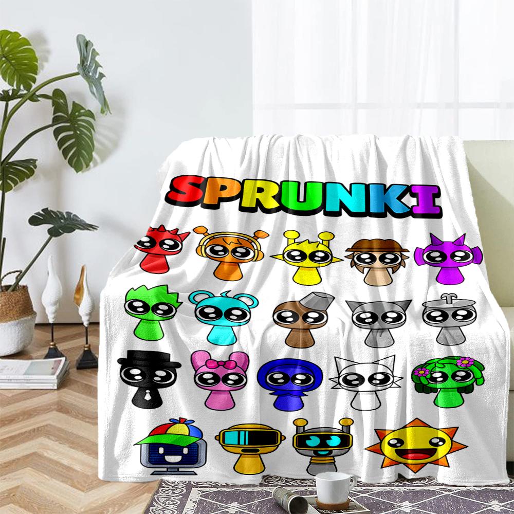 Sprunki Theme Printed Blanket - Perfect for Couch, Bed, Travel & Outdoor Use | Machine Washable, Cozy & Durable.