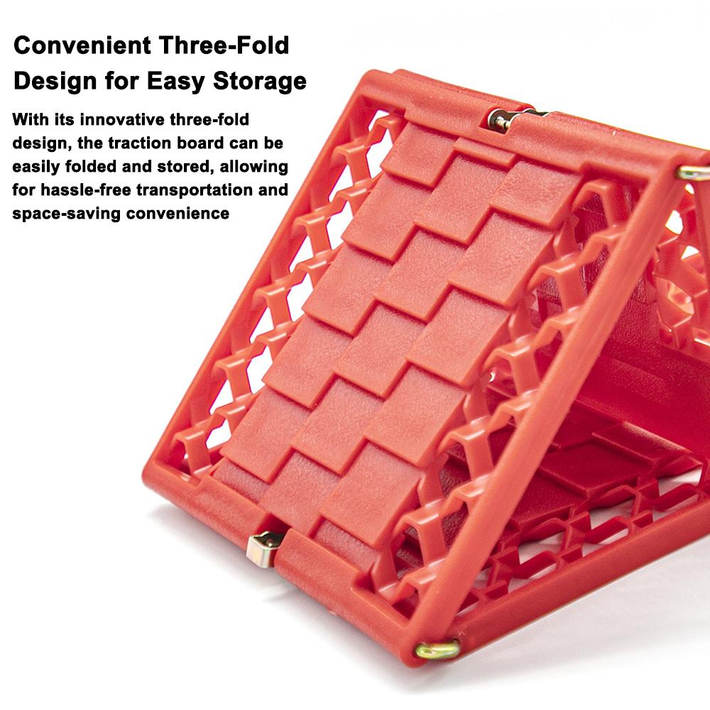 Car Recovery Traction Board Foldable Off-Road Vehicle Escape Track Mat Anti-Slip Tire Ladder for