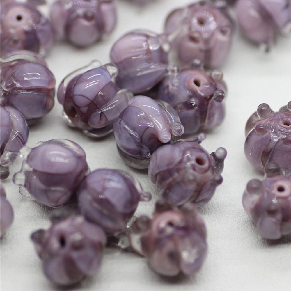 Стеклянные бусины для рукоделия, бусины-бутоны, бусины лэмпворк, бусины в древнем стиле, бусины из люли в форме колокольчика орхидеи