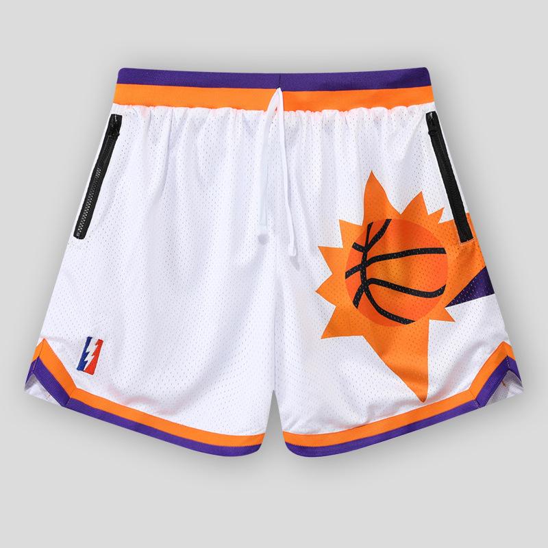 Unisex Retro Mesh Basketball Shorts - Breathable, Double-Layer, Above-Knee Casual Wear for Summer