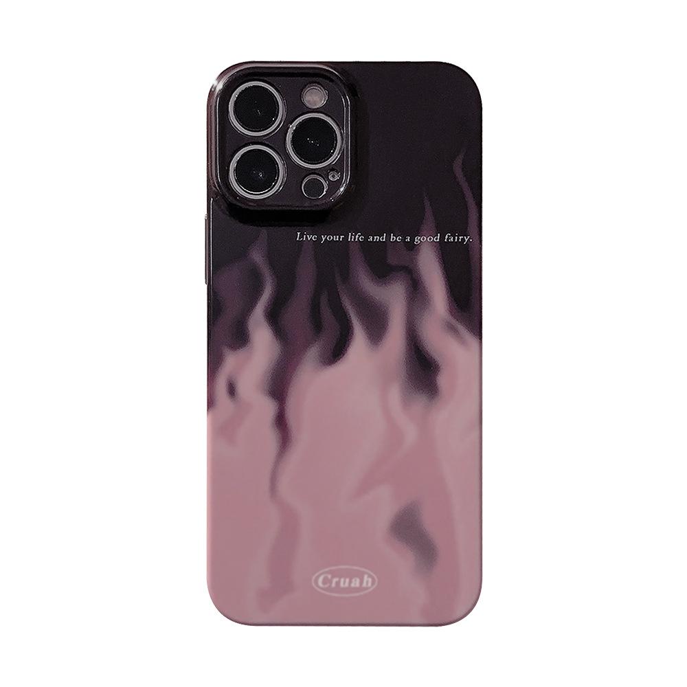 Чехол для телефона Apple Purple Flame 15pro 17pro Max Пленка 16 Простой 12 Высококлассный Xs для 11 Искусство