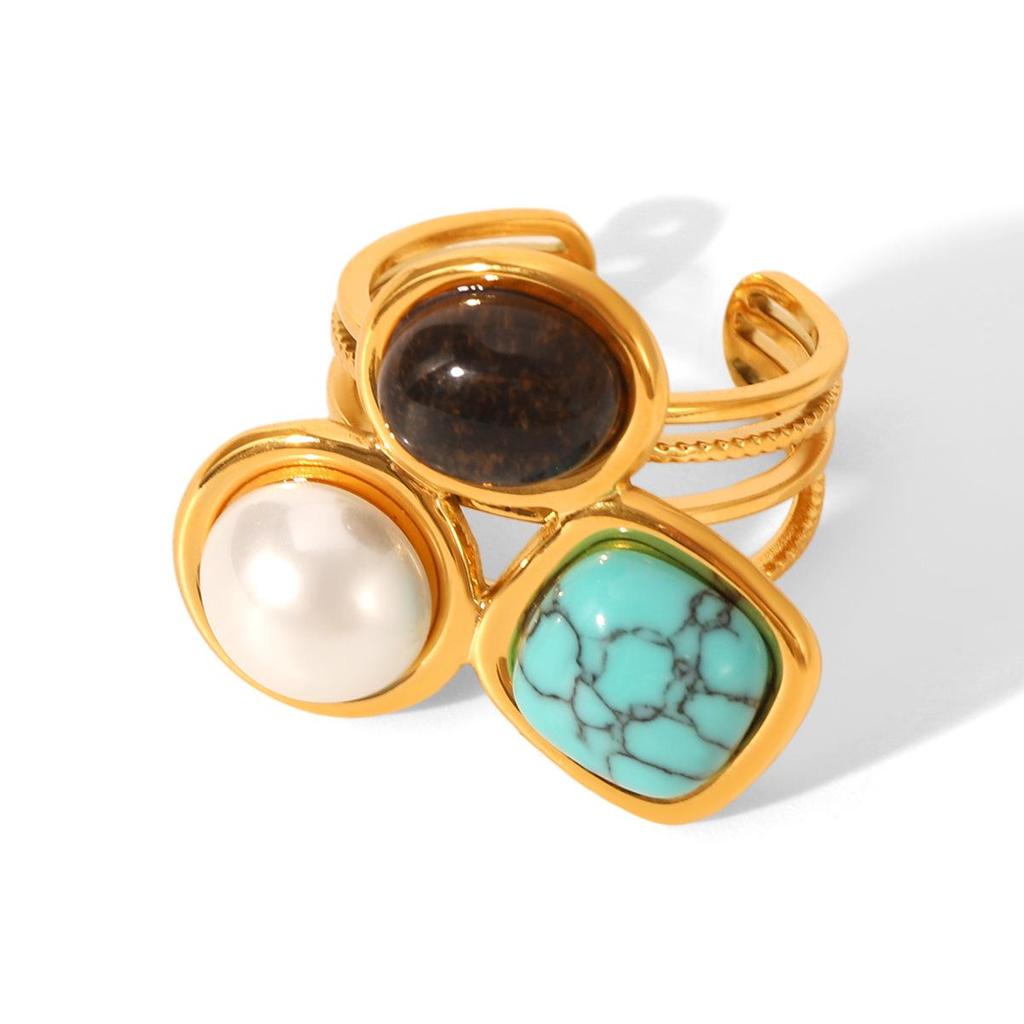 Серьги из нержавеющей стали с натуральным камнем бирюзой: Ювелирные изделия из титановой стали высокого класса