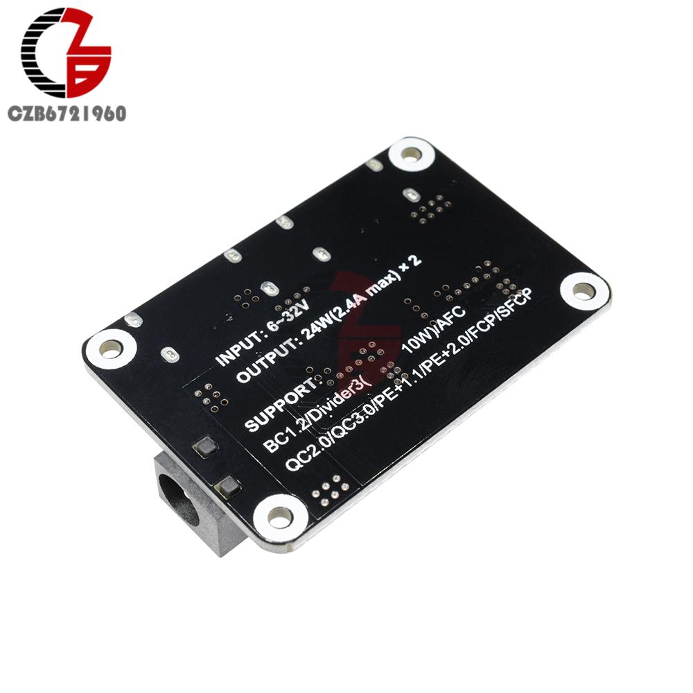 QC3.0 QC2.0 Автомобильный USB-зарядный модуль с понижением напряжения, быстрая плата автомобильного зарядного устройства 24 В 12 В до 5 В 9 В, регулятор напряжения постоянного тока, два USB