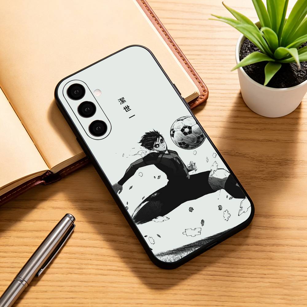 Аниме B-blue L-Lock Чехол для телефона для Samsung Galaxy A73,A72,A71,A70,A53,A52,A51,Мягкий силиконовый черный чехол