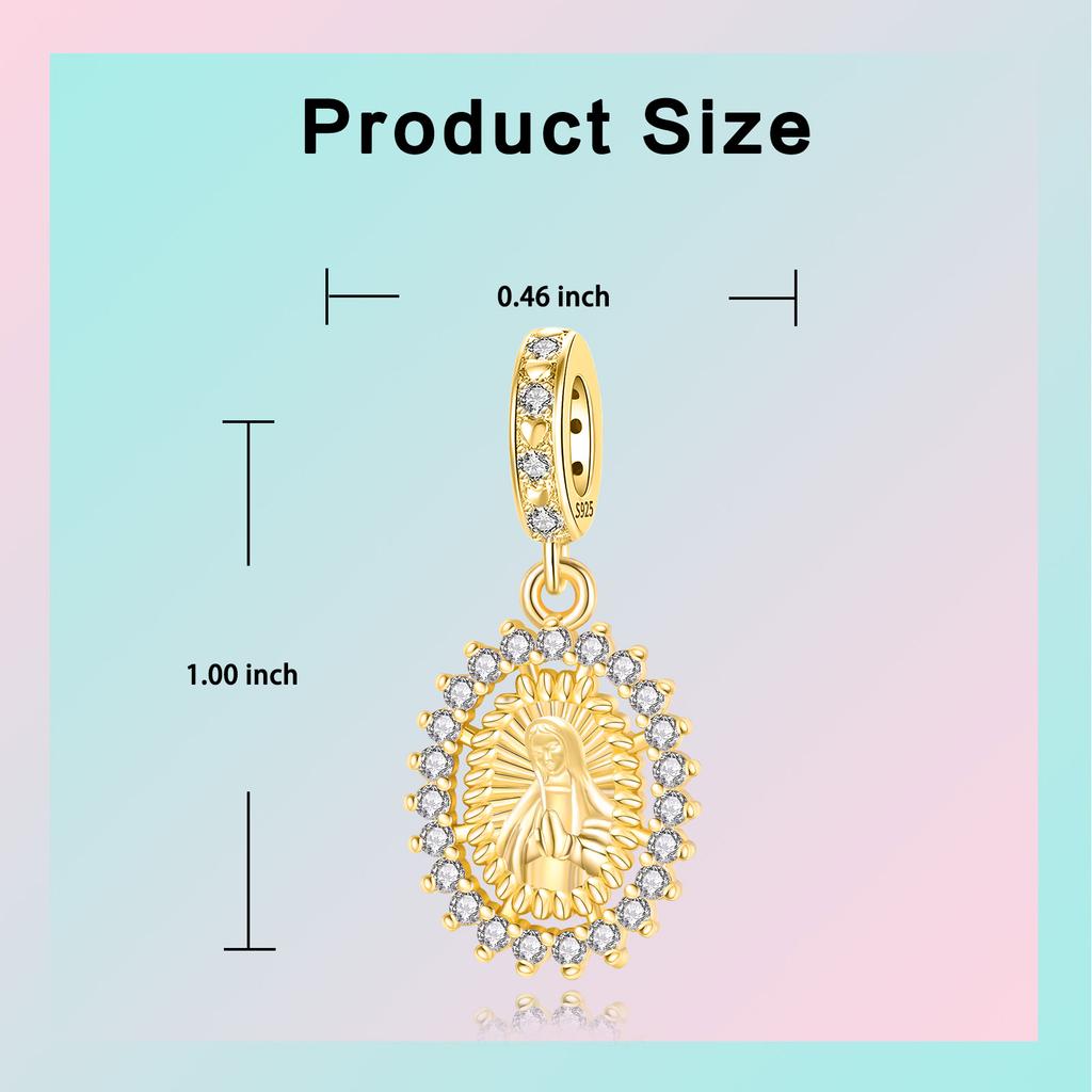 Оригинальные шармы-бусины Медь с инкрустацией цирконием Кулон в виде креста монахини Крыло ангела Подходят для браслета Ювелирный подарок Маркировка