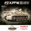 Военный Мировой Войны Немецкий Тигр I Тяжелый Танк Строительные Блоки WW2 Оружие Панцер Пантера Средние Танки Технические Кирпичики Детские Игрушки