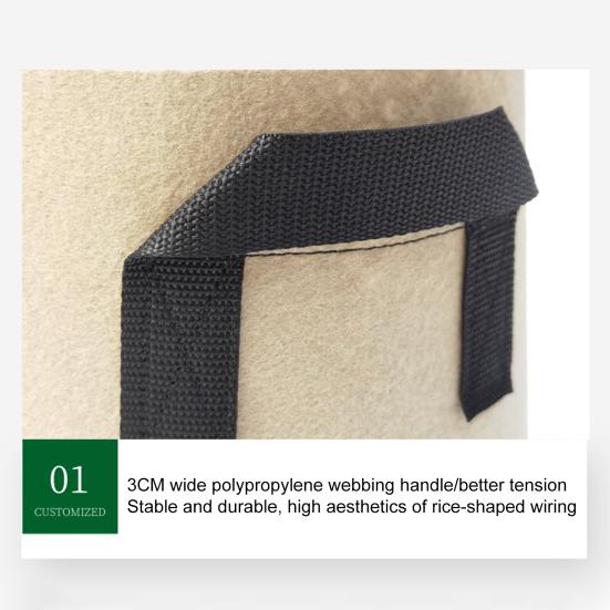 Plant Grow Bag Large Capacity Breathable with Handles Garden Vegetables Flower Planting Pouch Household Supply