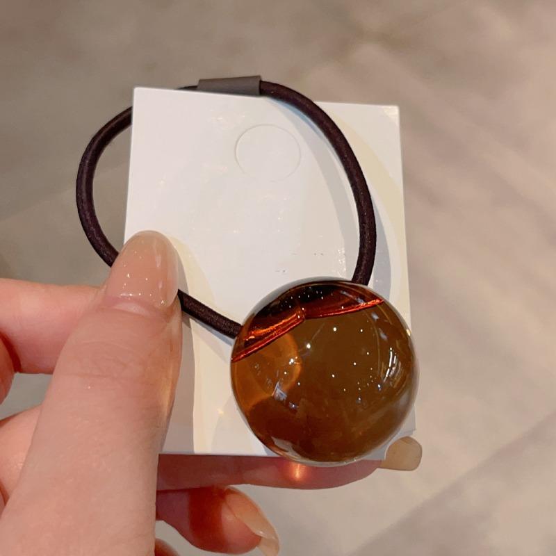 Пара новых цветных легких и прозрачных резинок для волос-шариков, прозрачные желейные шарики, резинки для хвостика, высокоэластичные резинки для волос