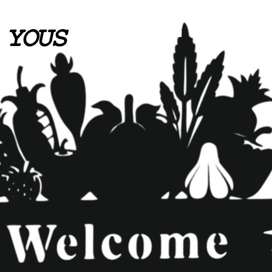 Durable Outdoor Signage Welcome Decorative Yard Sign, Wildflowers/Vegetables Silhouette Black Garden Stake, Flowerbed Landscaping Signs Acrylic Rustic