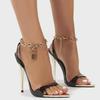 Stylish High Heel Stiletto Sandals with Metal Chain for Women