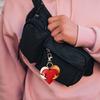 Handmade Faux Leather Heart Keychain Good Luck Decorative Love Charm Keyring Bags Backpacks Cars Accessories