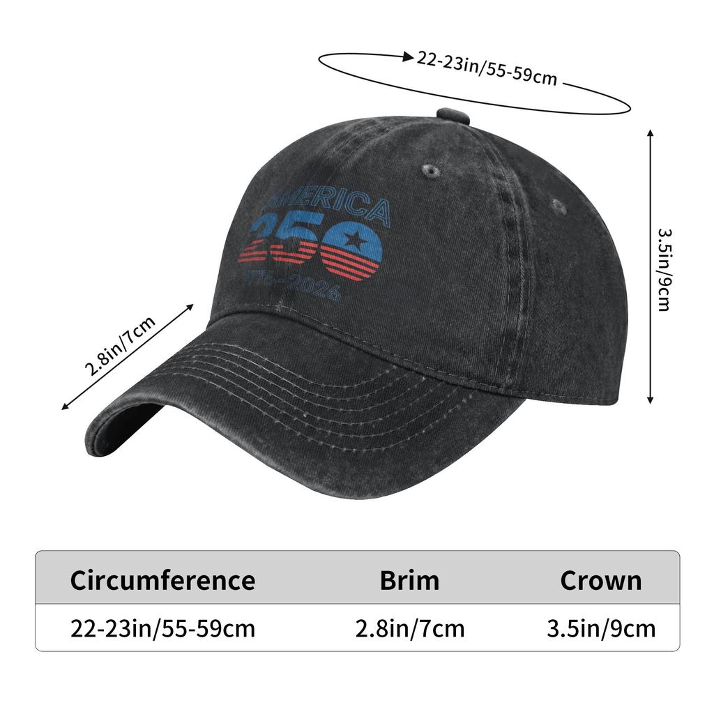 Unisex 250 Years American Anniversary Cap Wear Baseball Caps Vintage Trucker Hats Adjustable
