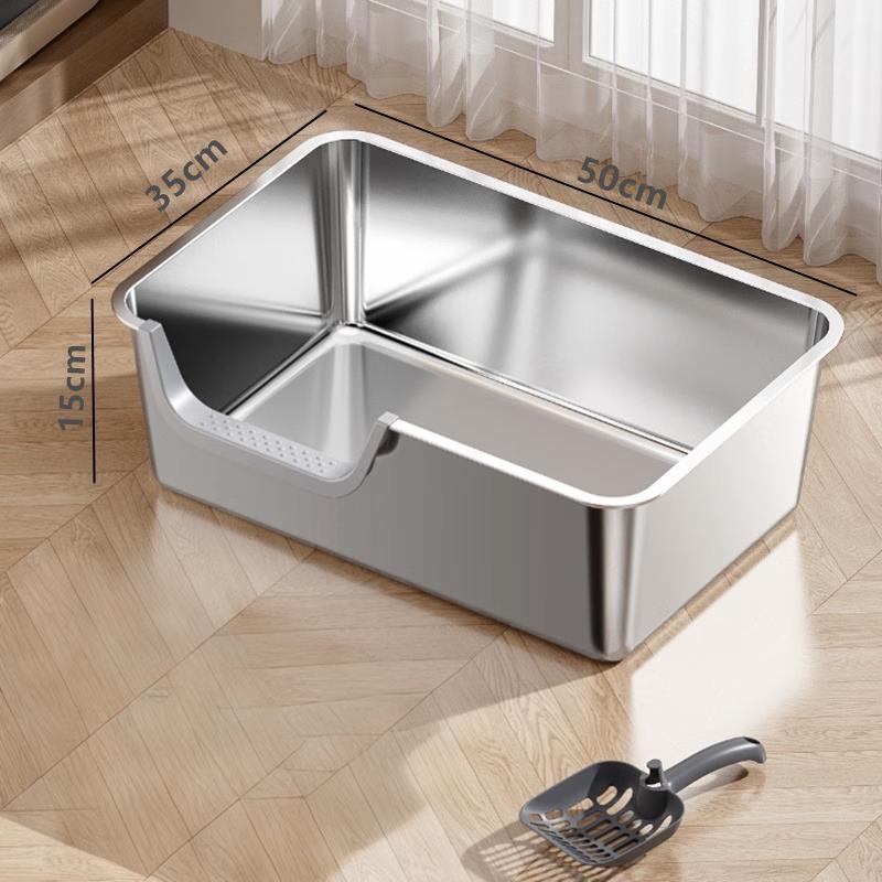 Интегрированный лоток для кошачьего туалета Jingyu из нержавеющей стали с защитой от брызг