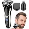 Smart Cordless Men's Razor 3-in-1 Trimmer - IPX4 Waterproof Electric Razor with LED Display and Travel Lock for Full Body Grooming