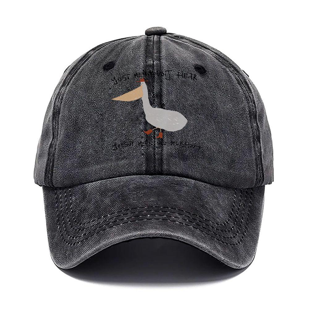 pc Retro Washed Distressed Baseball Cap Unisex Printed Cowboy Goose Pattern Daily Outdoor Fun Hat