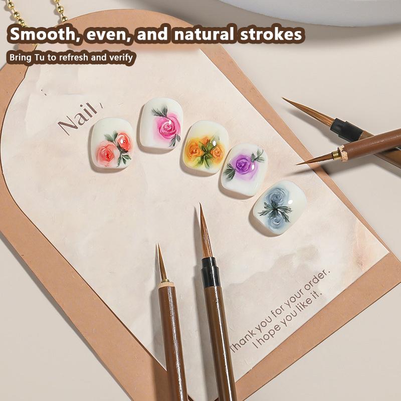 Кисть для дизайна ногтей с волчьим волосом, ручка для гелевой живописи, ручка для рисования проволоки, лайнер, кисти для лака, инструменты для дизайна ногтей