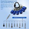 6Pcs/Set 1/4 Inch Bit Holder Keychain Extension Rods Hex Screwdriver Bits Holder with Carabiner Quick Change Screw Bit Socket Adapter