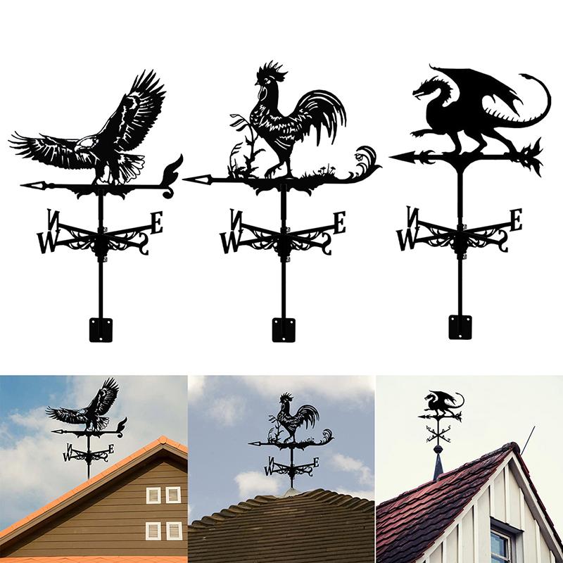 Флюгер флюгер металлический черный направление ветра всепогодный декор для сада на крыше,