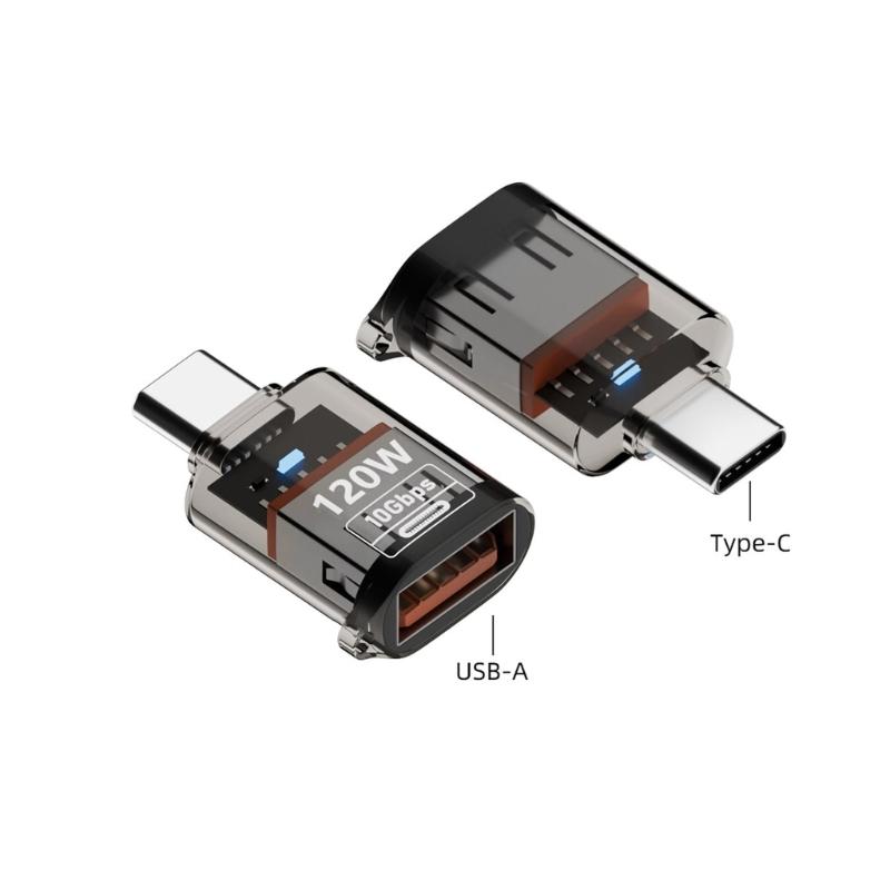 Type-C OTG Адаптер-Конвертер Поддержка 10 Гбит/с Передачи Данных 120 Вт Зарядка USB C Папа на USB 3.2 Мама Адаптер Портативный